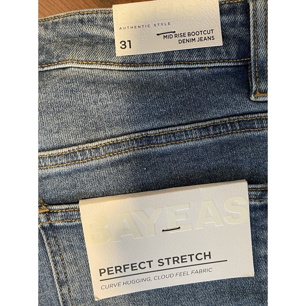 Bayeas Women's Perfect Stretch Mid Rise Bootcut Denim Jeans Curvy 31 x  31 NWT - Picture 4 of 6
